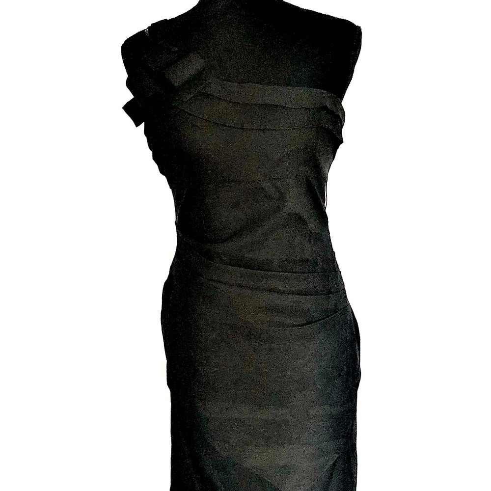 Black asymmetrical dress